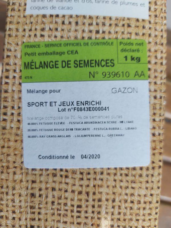 GAZON SPORT ET JEUX - SAC DE 5 kg – Image 2