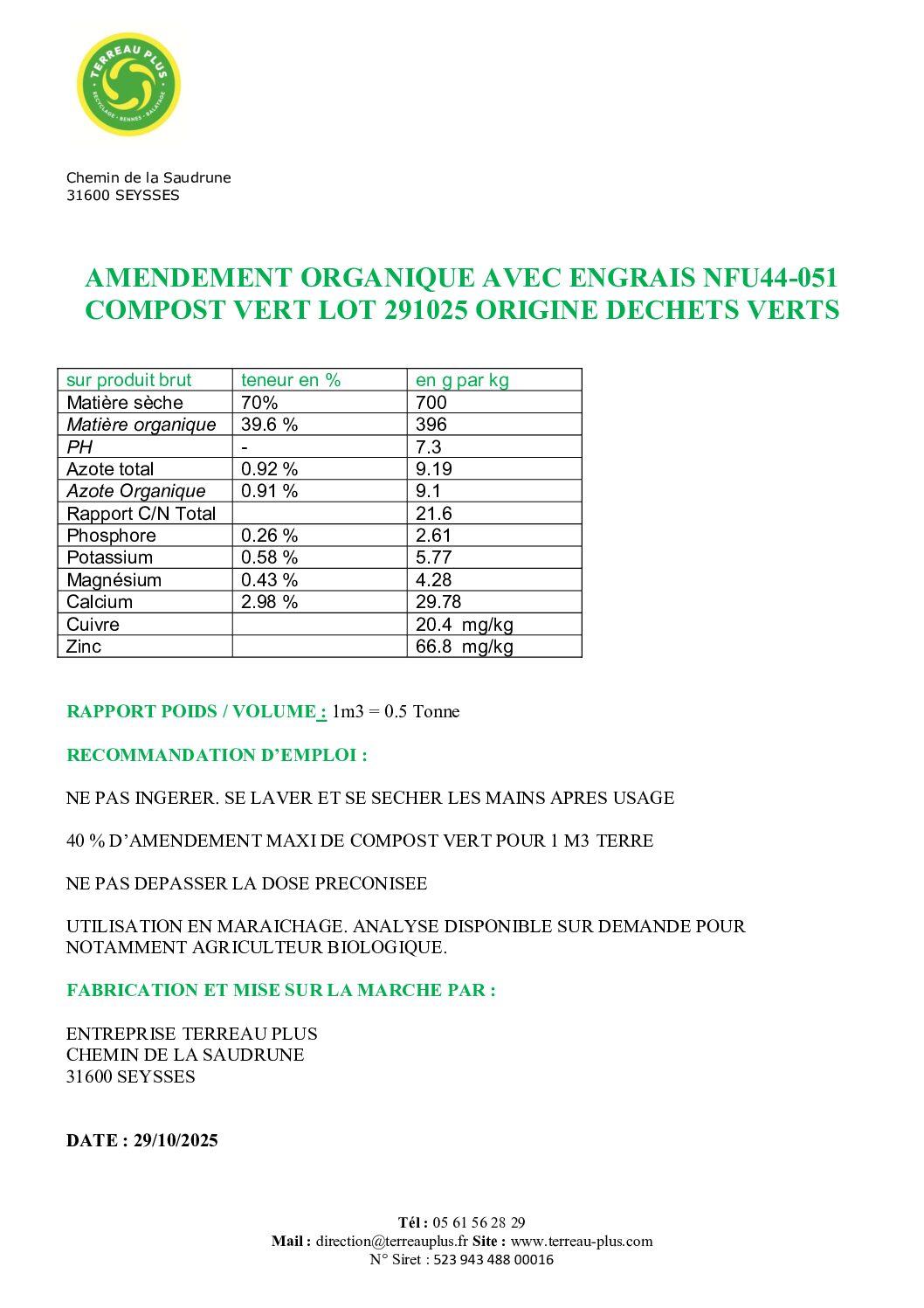 COMPOST VERT CRIBLE NFU44051 – Image 2